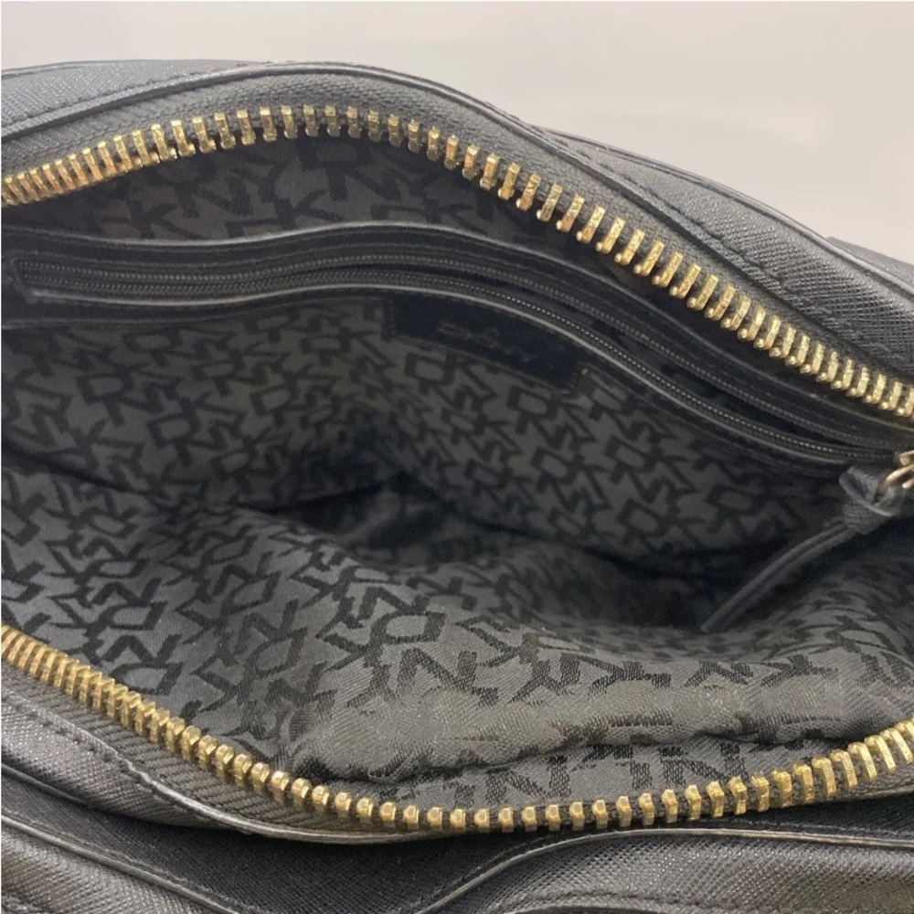 DKNY Black Textured Top Zip Tote Handbag - Picture 5 of 16